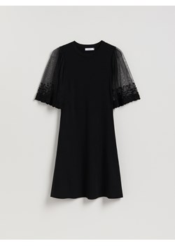 Reserved - Sukienka z ozdobnymi rękawami - czarny - id: 621HO-99X - marki Reserved - 187276874 Reserved - Sukienka z ozdobnymi rękawami - czarny ze sklepu Reserved w kategorii Sukienki - zdjęcie 187276874