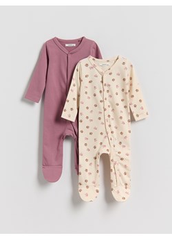 Reserved - Bawełniany pajacyk 2 pack - jasnofioletowy ze sklepu Reserved w kategorii Komplety niemowlęce - zdjęcie 187276943