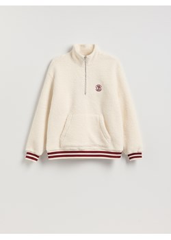 Reserved - Polarowa bluza ze stójką - złamana biel - id: ZU309-01X - marki Reserved - 187277022 Reserved - Polarowa bluza ze stójką - złamana biel ze sklepu Reserved w kategorii Bluzy męskie - zdjęcie 187277022