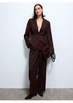 Mohito - Czekoladowe spodnie wide leg - ciemnobrązowy ze sklepu Mohito w kategorii Spodnie damskie - zdjęcie 187278133