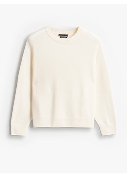 Mohito - Wełniany kremowy sweter - kremowy - id: 431EQ-01X - marki Mohito - 187278144 Mohito - Wełniany kremowy sweter - kremowy ze sklepu Mohito w kategorii Swetry damskie - zdjęcie 187278144