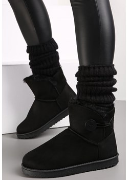 Czarne Śniegowce na Grubej Podeszwie Cidi - id: 211193 - marki born2be - 187278490 Czarne Śniegowce na Grubej Podeszwie Cidi ze sklepu born2be.pl w kategorii Śniegowce damskie - zdjęcie 187278490