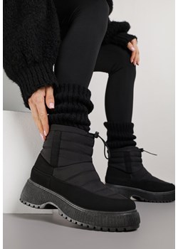 Czarne Śniegowce Ozdobione Pikowaną Cholewką Monalavea - id: 401825 - marki born2be - 187278683 Czarne Śniegowce Ozdobione Pikowaną Cholewką Monalavea ze sklepu born2be.pl w kategorii Śniegowce damskie - zdjęcie 187278683