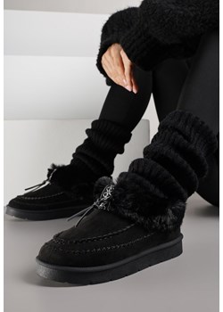 Czarne Śniegowce na Grubej Podeszwie z Futerkiem i Przeszciami Linafra - id: 401820 - marki born2be - 187278690 Czarne Śniegowce na Grubej Podeszwie z Futerkiem i Przeszciami Linafra ze sklepu born2be.pl w kategorii Śniegowce damskie - zdjęcie 187278690