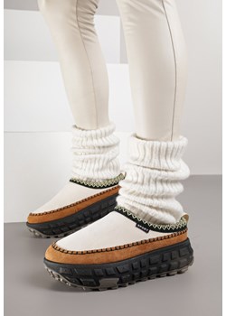 Beżowe Niskie Śniegowce na Grubej Tłoczonej Podeszwie Arevire - id: 401881 - marki born2be - 187278732 Beżowe Niskie Śniegowce na Grubej Tłoczonej Podeszwie Arevire ze sklepu born2be.pl w kategorii Śniegowce damskie - zdjęcie 187278732