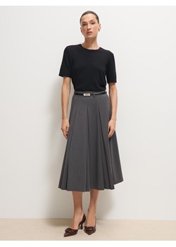 Mohito - Szara spódnica midi z paskiem - szary - id: 337GS-90M - marki Mohito - 187279282 Mohito - Szara spódnica midi z paskiem - szary ze sklepu Mohito w kategorii Spódnice - zdjęcie 187279282