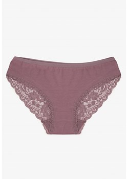 Fioletowe Majtki Figi Zdobione Koronką Venissella - id: 401776 - marki born2be - 187279570 Fioletowe Majtki Figi Zdobione Koronką Venissella ze sklepu born2be.pl w kategorii Majtki damskie - zdjęcie 187279570