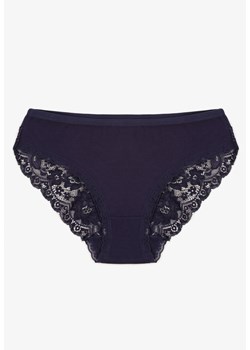 Granatowe Majtki Figi Zdobione Koronką Venissella ze sklepu born2be.pl w kategorii Majtki damskie - zdjęcie 187279572