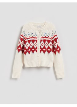 Reserved - Wzorzysty kardigan - czerwony ze sklepu Reserved w kategorii Swetry damskie - zdjęcie 187279673