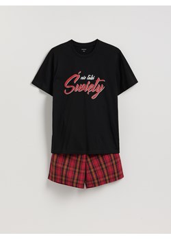 Reserved - Dwuczęściowa piżama ze świątecznym motywem - czarny - id: 959ER-99X - marki Reserved - 187279740 Reserved - Dwuczęściowa piżama ze świątecznym motywem - czarny ze sklepu Reserved w kategorii Piżamy męskie - zdjęcie 187279740