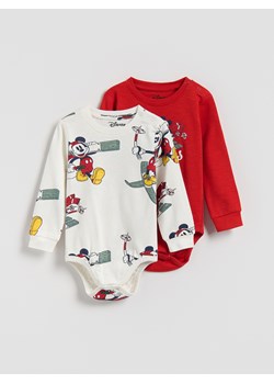 Reserved - Bawełniane body Mickey Mouse 2 pack - czerwony - id: 978FG-33X - marki Reserved - 187279744 Reserved - Bawełniane body Mickey Mouse 2 pack - czerwony ze sklepu Reserved w kategorii Body niemowlęce - zdjęcie 187279744