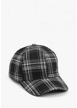 Czarna Czapka z Daszkiem Zdobiona Printem w Kratę Venilara - id: MZ1692-38-BLACK - marki Renee - 187279783 Czarna Czapka z Daszkiem Zdobiona Printem w Kratę Venilara ze sklepu renee.pl w kategorii Czapki z daszkiem damskie - zdjęcie 187279783