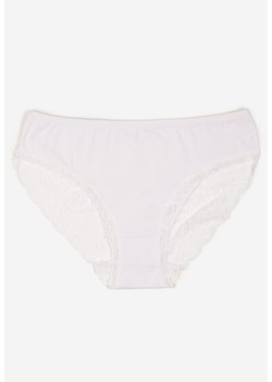 Białe Majtki Figi z Koronkowymi Wstawkami Amiora - id: J6018-71-WHITE - marki Renee - 187279803 Białe Majtki Figi z Koronkowymi Wstawkami Amiora ze sklepu renee.pl w kategorii Majtki damskie - zdjęcie 187279803