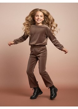 Sinsay - Komplet: bluza i spodnie z welurowym wykończeniem - brązowy - id: 112FA-88X - marki Sinsay - 187280674 Sinsay - Komplet: bluza i spodnie z welurowym wykończeniem - brązowy ze sklepu Sinsay w kategorii Komplety dziewczęce - zdjęcie 187280674