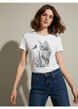 Sinsay - Bawełniana koszulka z nadrukiem - biały - id: 505EU-00X - marki Sinsay - 187280734 Sinsay - Bawełniana koszulka z nadrukiem - biały ze sklepu Sinsay w kategorii T-shirty męskie - zdjęcie 187280734