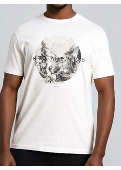 Sinsay - Bawełniana koszulka z nadrukiem - kremowy - id: 860GP-01X - marki Sinsay - 187280802 Sinsay - Bawełniana koszulka z nadrukiem - kremowy ze sklepu Sinsay w kategorii T-shirty męskie - zdjęcie 187280802