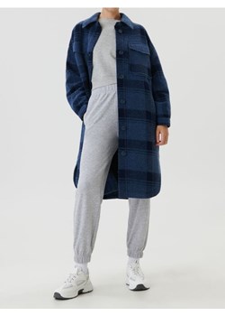 Sinsay - Długi płaszcz w kratę - granatowy - id: 9806A-59X - marki Sinsay - 187280830 Sinsay - Długi płaszcz w kratę - granatowy ze sklepu Sinsay w kategorii Płaszcze damskie - zdjęcie 187280830