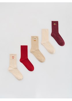 Reserved - Skarpetki ze świątecznym motywem 5 pack - czerwony - id: 654FA-33X - marki Reserved - 187283323 Reserved - Skarpetki ze świątecznym motywem 5 pack - czerwony ze sklepu Reserved w kategorii Skarpetki damskie - zdjęcie 187283323