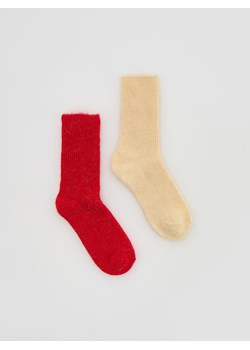 Reserved - Skarpetki z wełną 2 pack - czerwony - id: 676FA-33X - marki Reserved - 187283330 Reserved - Skarpetki z wełną 2 pack - czerwony ze sklepu Reserved w kategorii Skarpetki damskie - zdjęcie 187283330
