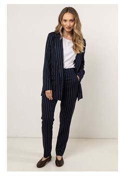 Awama Spodnie - Regular fit - w kolorze granatowym ze sklepu Limango Polska w kategorii Spodnie damskie - zdjęcie 187283430