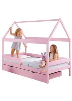 Różowe łóżko domek z szufladą N2-M82 - id: 22749 - marki Elior - 187285331 Różowe łóżko domek z szufladą N2-M82 ze sklepu Edinos.pl w kategorii Łóżka dziecięce - zdjęcie 187285331