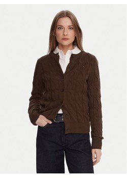 Tommy Hilfiger Kardigan WW0WW47463 Brązowy Regular Fit ze sklepu MODIVO w kategorii Swetry damskie - zdjęcie 187285734