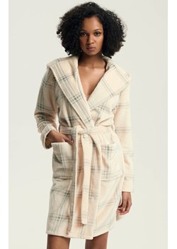 Henderson krótki szlafrok damski z kapturem Danna 43596-01X, Kolor kremowy-wzór, Rozmiar L, Henderson ze sklepu Primodo w kategorii Szlafroki damskie - zdjęcie 187287421