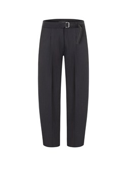 Cambio Damskie spodnie plisowane z zawartością wełny - Elaine Kobiety granatowy w paski ze sklepu vangraaf w kategorii Spodnie damskie - zdjęcie 187289364