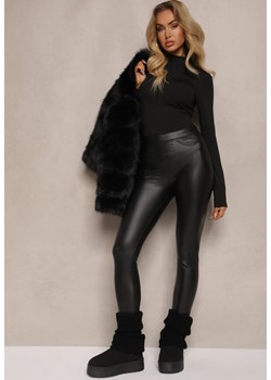 Czarne Legginsy z Imitacji Skóry High Waist Noriel - id: 234-MIX6K-38-BLACK - marki Renee - 187289503 Czarne Legginsy z Imitacji Skóry High Waist Noriel ze sklepu renee.pl w kategorii Spodnie damskie - zdjęcie 187289503