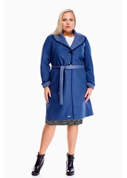 Płaszcz FPL1026 JEANSOWY ze sklepu fokus.pl w kategorii Płaszcze damskie - zdjęcie 187289924