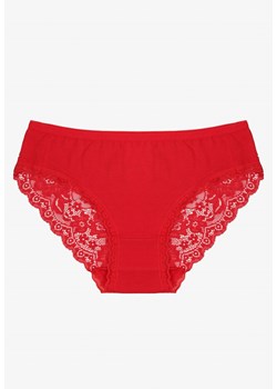 Czerwone Majtki Figi Zdobione Koronką Venissella ze sklepu born2be.pl w kategorii Majtki damskie - zdjęcie 187290080