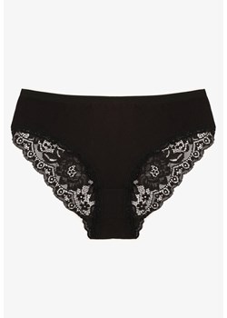 Czarne Majtki Figi Zdobione Koronką Venissella ze sklepu born2be.pl w kategorii Majtki damskie - zdjęcie 187290082
