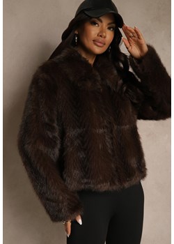 Brązowa Klasyczna Kurtka Futerko z Zapięciem na Zamek Błyskawiczny Tuswella - id: 05903-1-448-COFFEE - marki Renee - 187290222 Brązowa Klasyczna Kurtka Futerko z Zapięciem na Zamek Błyskawiczny Tuswella ze sklepu renee.pl w kategorii Futra damskie - zdjęcie 187290222
