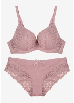 Jasnofioletowy Koronkowy Komplet Majtki Figi i Biustonosz Eziselle - id: 8992C-72-L.VIOLET - marki Renee - 187290301 Jasnofioletowy Koronkowy Komplet Majtki Figi i Biustonosz Eziselle ze sklepu renee.pl w kategorii Komplety bielizny damskiej - zdjęcie 187290301