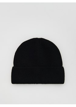 Reserved - Czapka beanie z dodatkiem wełny - czarny ze sklepu Reserved w kategorii Czapki zimowe męskie - zdjęcie 187290384