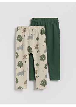 Reserved - Bawełniane legginsy 2 pack - morski - id: 071FO-67X - marki Reserved - 187290392 Reserved - Bawełniane legginsy 2 pack - morski ze sklepu Reserved w kategorii Spodnie chłopięce - zdjęcie 187290392