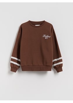 Reserved - Bluza z haftem - ciemnobrązowy ze sklepu Reserved w kategorii Bluzy dziewczęce - zdjęcie 187290530