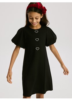 Reserved - Sukienka z bufiastymi rękawami - czarny - id: 297FW-99X - marki Reserved - 187290554 Reserved - Sukienka z bufiastymi rękawami - czarny ze sklepu Reserved w kategorii Sukienki dziewczęce - zdjęcie 187290554