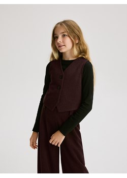Reserved - Dzianinowa kamizelka z wiskozą - bordowy - id: 353DB-83X - marki Reserved - 187290584 Reserved - Dzianinowa kamizelka z wiskozą - bordowy ze sklepu Reserved w kategorii Kamizelki dziewczęce - zdjęcie 187290584
