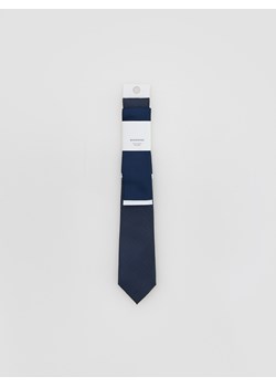 Reserved - Krawat z poszetką - granatowy - id: 440GT-59X - marki Reserved - 187290613 Reserved - Krawat z poszetką - granatowy ze sklepu Reserved w kategorii Krawaty - zdjęcie 187290613