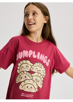 Reserved - Świąteczny t-shirt - czerwony ze sklepu Reserved w kategorii Bluzki dziewczęce - zdjęcie 187290740