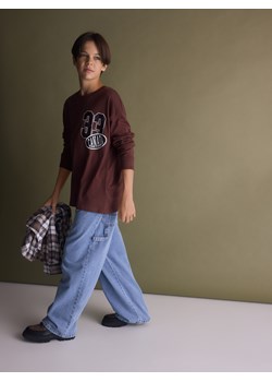 Reserved - Bawełniany longsleeve - brązowy ze sklepu Reserved w kategorii Bluzy chłopięce - zdjęcie 187290760