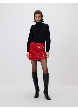 Reserved - Cekinowa spódnica mini - czerwony ze sklepu Reserved w kategorii Spódnice - zdjęcie 187290921