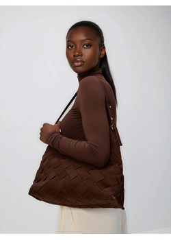 Reserved - Torebka z imitacji zamszu - ciemnobrązowy ze sklepu Reserved w kategorii Torebki damskie - zdjęcie 187291042