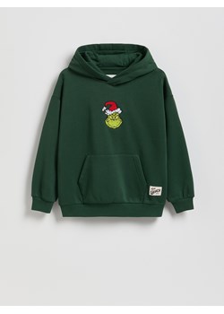 Reserved - Świąteczna bluza Grinch - ciemnozielony ze sklepu Reserved w kategorii Bluzy chłopięce - zdjęcie 187291153