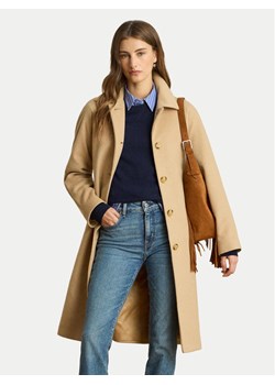 LAUREN RALPH LAUREN Płaszcz wełniany 297P04140002 Beżowy Regular Fit ze sklepu MODIVO w kategorii Płaszcze damskie - zdjęcie 187291761