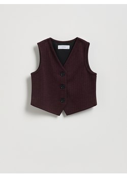 Reserved - Dzianinowa kamizelka z wiskozą - bordowy ze sklepu Reserved w kategorii Kamizelki dziewczęce - zdjęcie 187292622