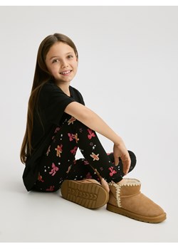 Reserved - Świąteczne legginsy we wzory - czarny ze sklepu Reserved w kategorii Spodnie dziewczęce - zdjęcie 187292864