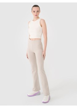 Damskie legginsy 4F 4FRSS25TTIGF258 - beżowe ze sklepu Sportstylestory.com w kategorii Spodnie damskie - zdjęcie 187293493