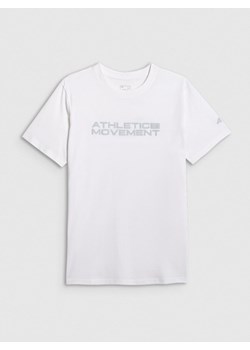 Męski t-shirt z nadrukiem 4F 4FRAW25TTSHM3384 - biały ze sklepu Sportstylestory.com w kategorii T-shirty męskie - zdjęcie 187293673
